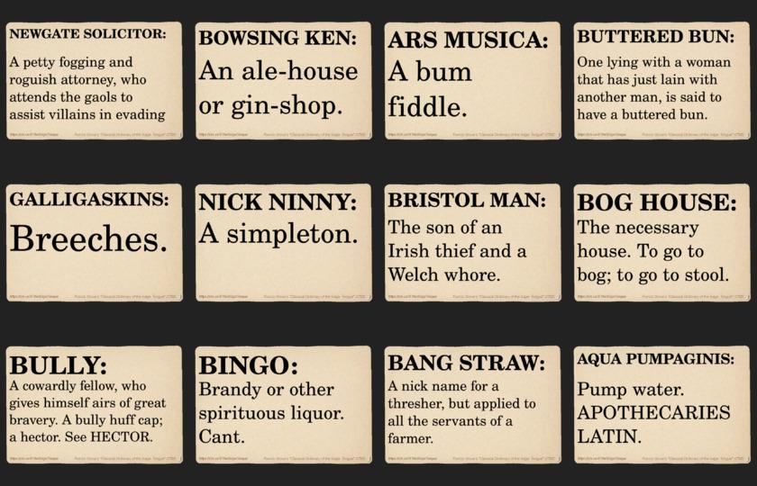 Montage of dictionary items posted by this account