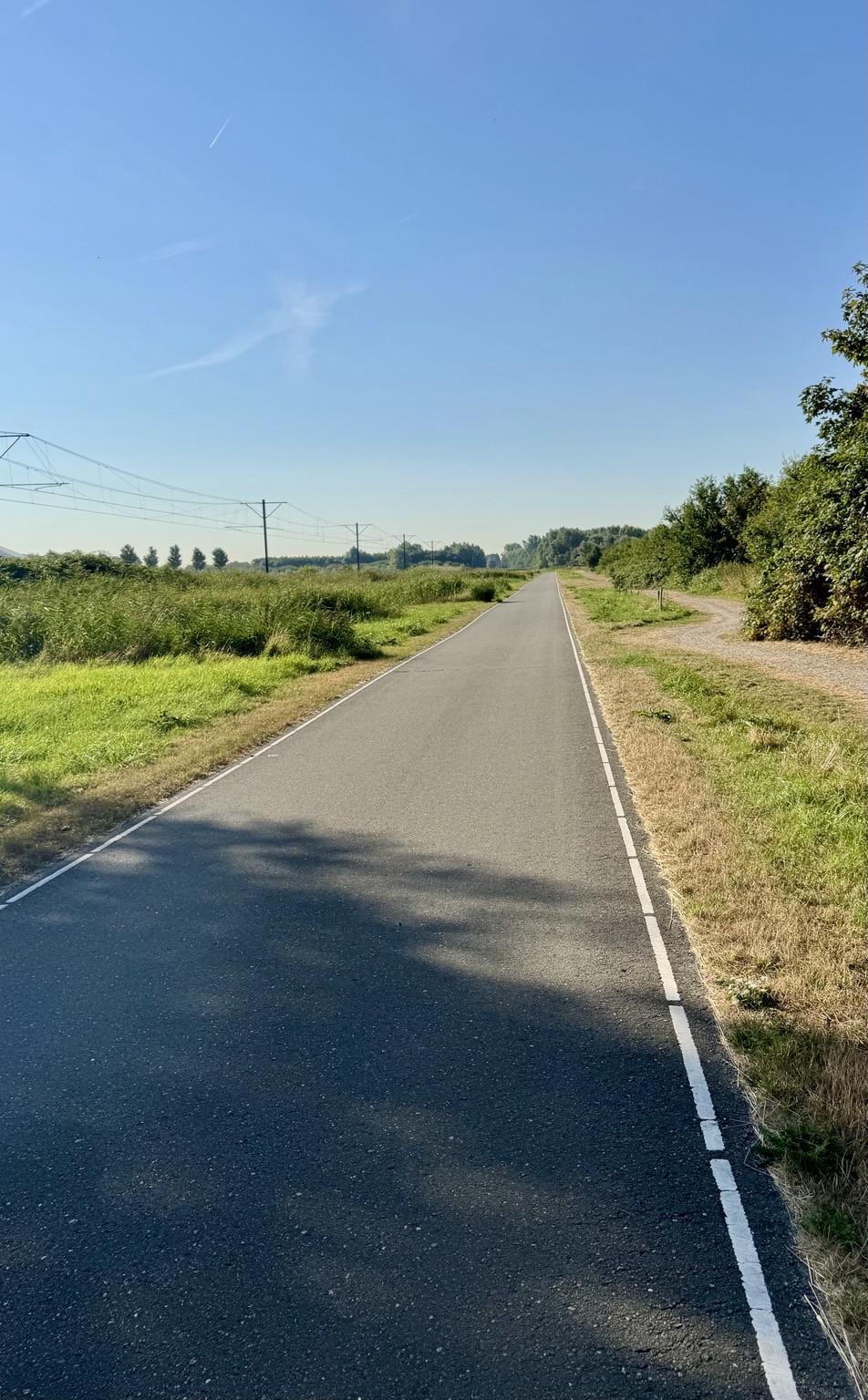Lang recht fietspad in het Buytenhout nabij Zoetermeer